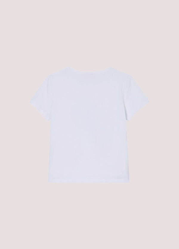 T-shirt con stampa e castoni GA6112 JS003 /L9041 LIU JO 