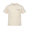 T-shirt con logo stampato sul petto e bande in gros-grain avorio sulle maniche