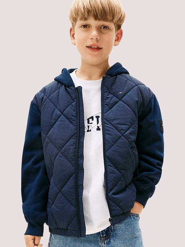 Bomber relaxed fit trapuntato con cappuccio KB0KB09736 /C1G TOMMY HILFIGER 