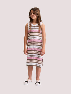 Vestito a righe con logo Philosophy I9G906 7030 /390 PHILOSOPHY KIDS 