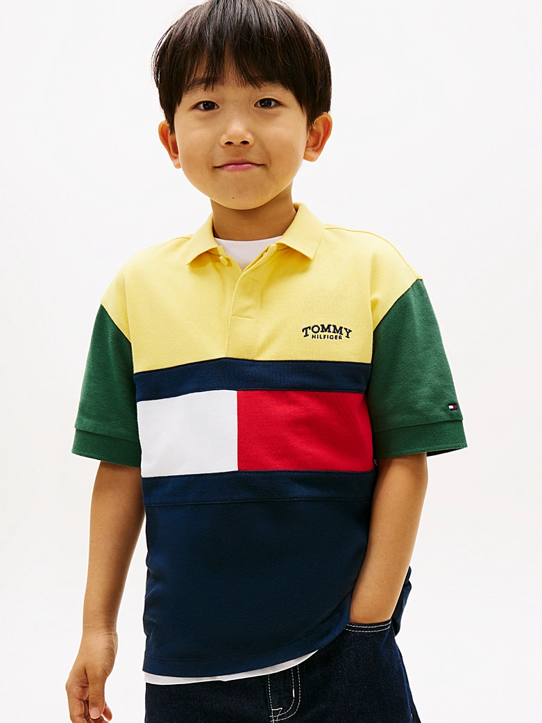 Polo color block con logo Tommy Hilfiger KB0KB10413J /ZGP TOMMY HILFIGER 