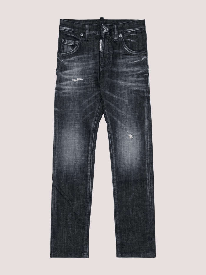 Jeans neri per bambino con patch logato. DQ0236 D0AEQ /DQ02 DSQUARED2 JUNIOR 