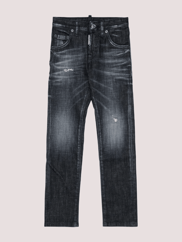 Jeans neri per bambino con patch logato. DQ0236 D0AEQ /DQ02 DSQUARED2 JUNIOR 