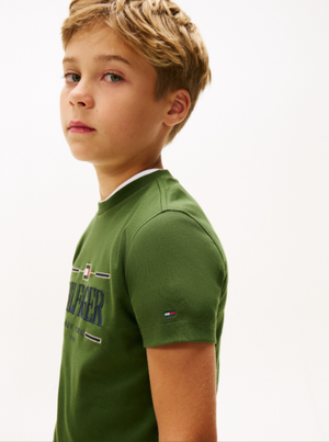 T-shirt con logo frontale Tommy Hilfiger KB0KB10360J /L01 TOMMY HILFIGER 