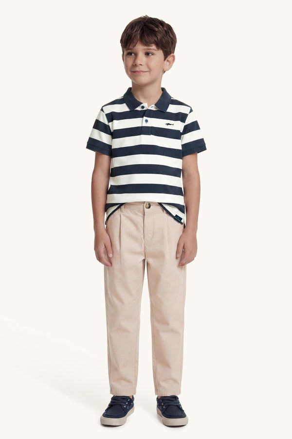 Polo in piqué di cotone con motivo a righe WUM00B LEB04 /80161 PAUL & SHARK 