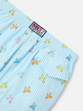 Costume jean lighting stretch a righe con stampa granchietti all over JEA0022 /01081L MC2 SAINT BARTH 