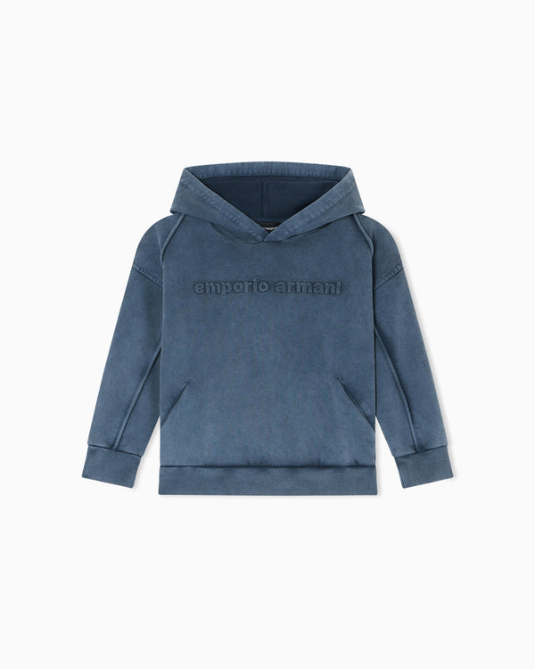 Felpa over fit con cappuccio in jersey tinto capo EB000465 AF16138 /UB130 EMPORIO ARMANI 