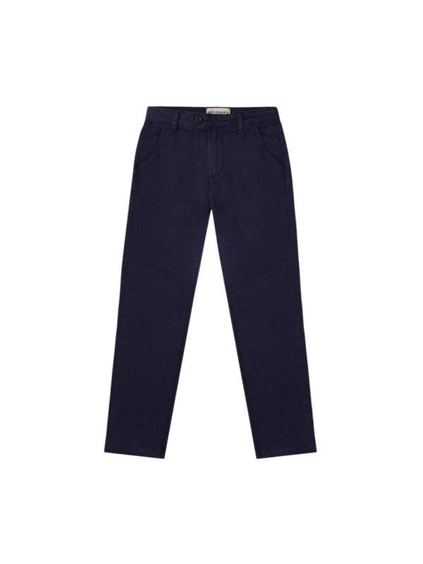Pantaloni bambino blu navy in cotone stretch