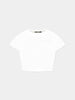 T-shirt bambina bianca crop in cotone