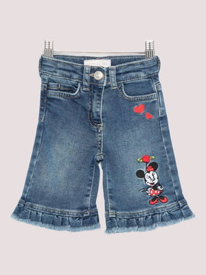 Shorts per neonata Monnalisa denim con ricamo di Minnie Mouse<BR/> 39F406 6043 /0055 MONNALISA 