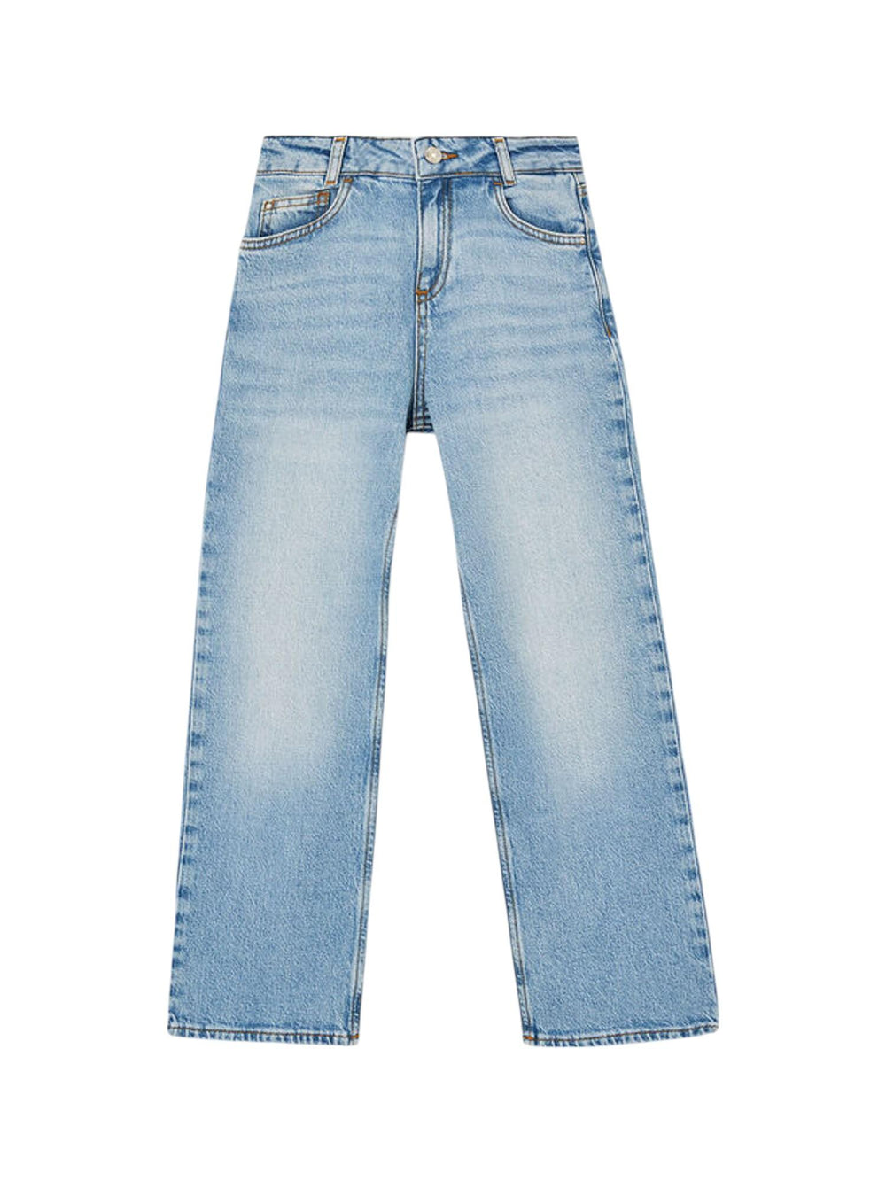 Jeans bambina denim blu effetto used