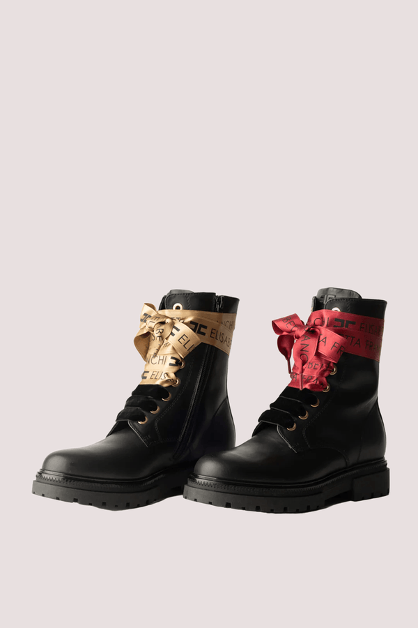 Tronchetti allacciati con lacci logati black F4A5 E0436 1251 /930 ELISABETTA FRANCHI La Mia Bambina 