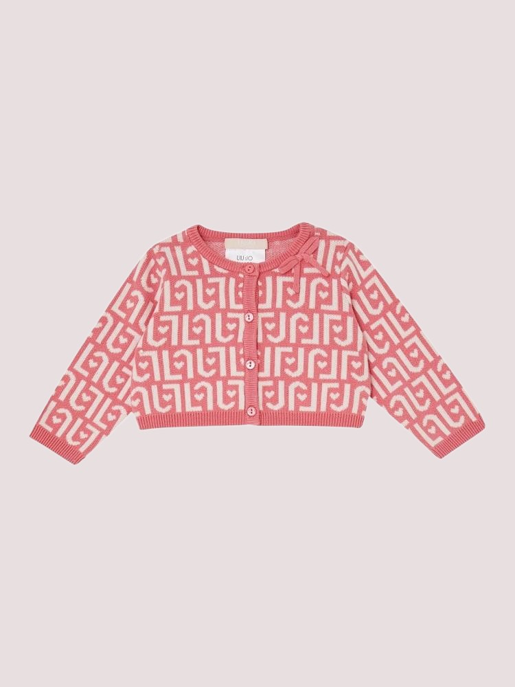 Cardigan rosa logato HF5056 MA07E /M9988 LIU JO 