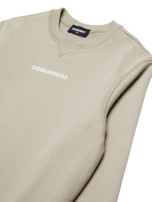 Felpa bambino grigio-beige con logo
