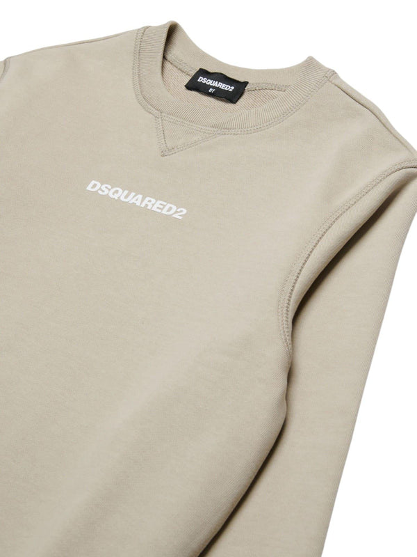 Felpa bambino grigio-beige con logo