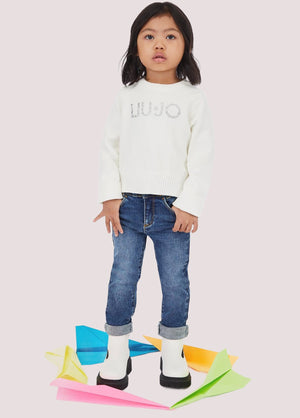 Maglia con logo e strass KF5055 MA12P /10602 LIU JO 