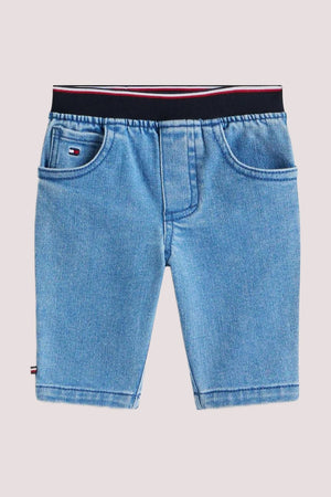 Bermuda in denim con vita elasticizzata Tommy Hilfiger KN0KN01951 /1A4 TOMMY HILFIGER 