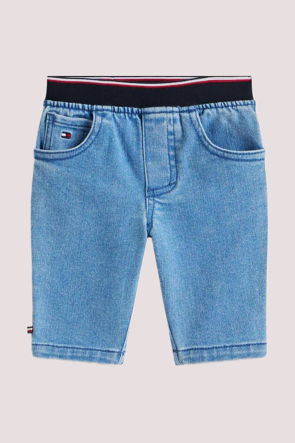 Bermuda in denim con vita elasticizzata Tommy Hilfiger KN0KN01951 /1A4 TOMMY HILFIGER 