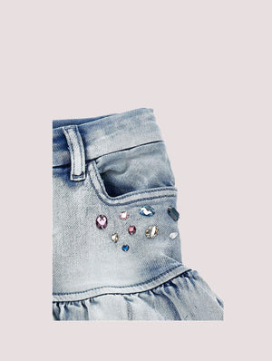 Minigonna, bambina, in denim.<BR/> 19F702 6042 /0062 MONNALISA 