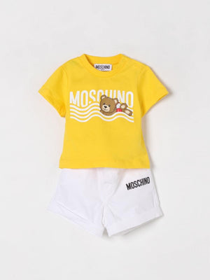 Completo bambina bianco e giallo con orsetto Teddy e logo