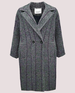 Cappotto over spigato 107155 /BLU F. ANNARITA N 