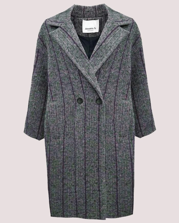 Cappotto over spigato 107155 /BLU F. ANNARITA N 