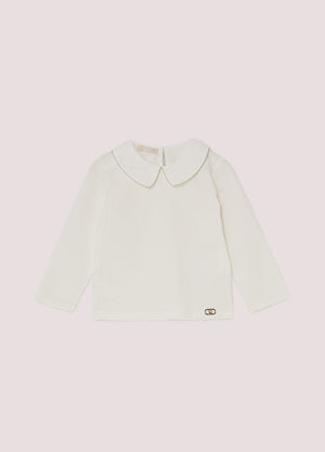 T-shirt con colletto e strass KF5075 J0088 /10602 LIU JO 