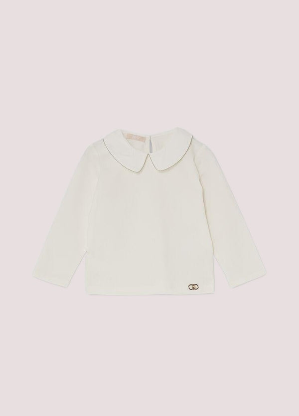 T-shirt con colletto e strass KF5075 J0088 /10602 LIU JO 