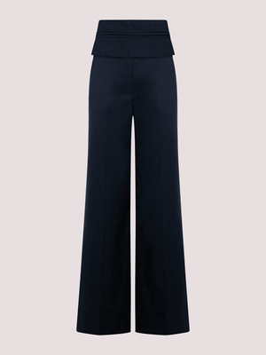 Pantaloni larghi con risvolto in pettinato comfort A25CPPA00201 /V0744 SIMONA CORSELLINI 