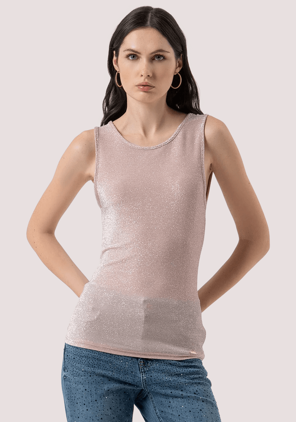 Top slim senza maniche con lurex<BR/> FR25WT2004J444Q7 /T66 FRACOMINA 