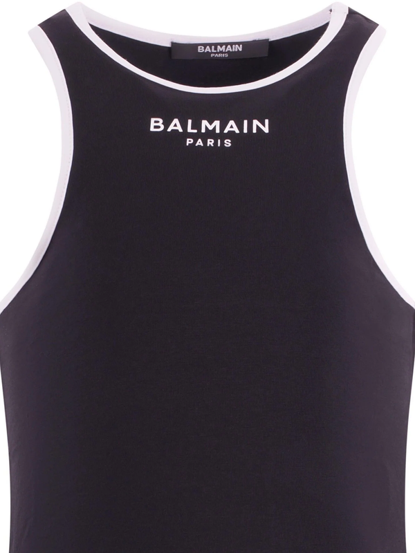 Top Balmain a costine con logo frontale BY8A12 Z3277 /930BC BALMAIN 