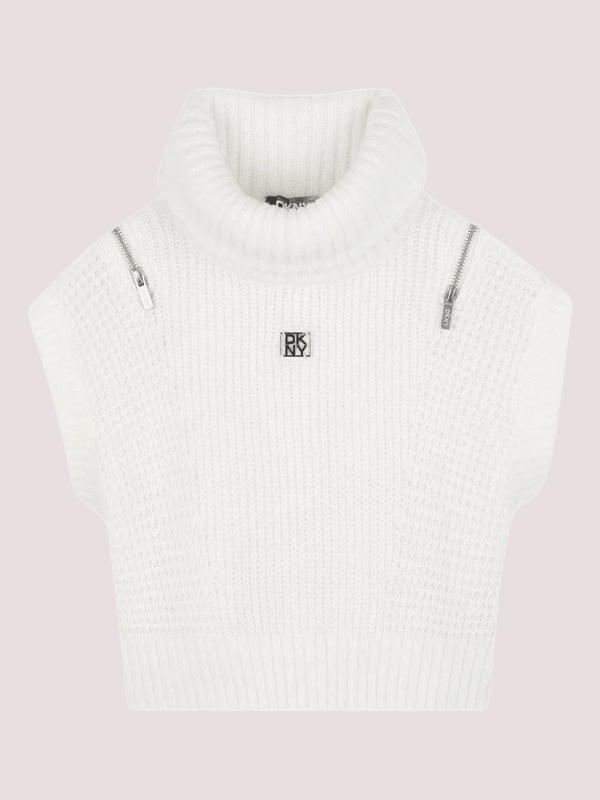 Maglione per bambina Dkny Kids bianco con collo alto D62382 /117 DKNY 