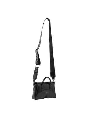 Borsa bambina nera con glitter e logo