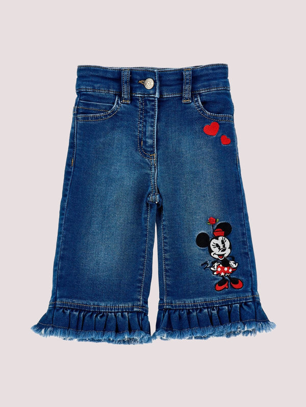 Jeans con Minnie e volant<BR/> 19F417NP 6043 /0055 MONNALISA 