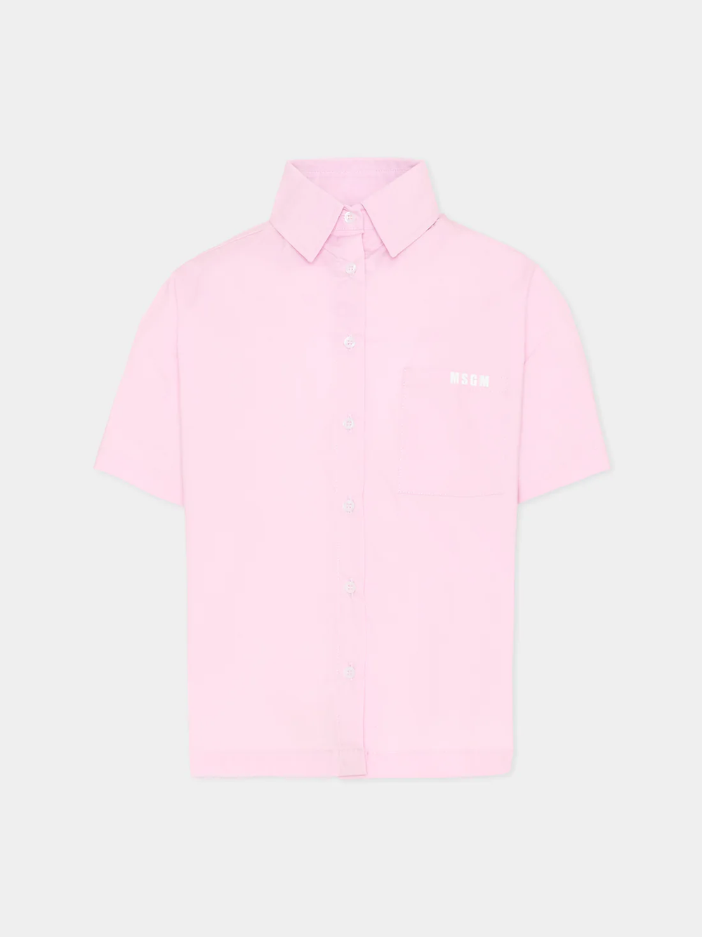 Camicia con logo a maniche corte S6MSJGSI163 /MS070 MSGM KIDS 
