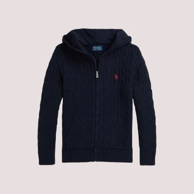 Maglione in cotone con cappuccio e zip intera 323951123 /1 POLO RALPH LAUREN 