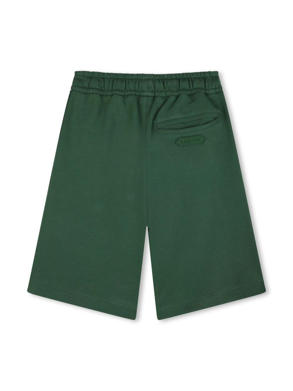 Bermuda bambino verdi e bande jacquard