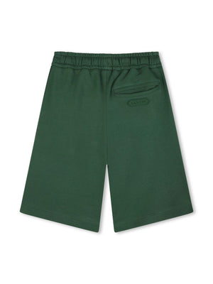 Bermuda bambino verdi e bande jacquard