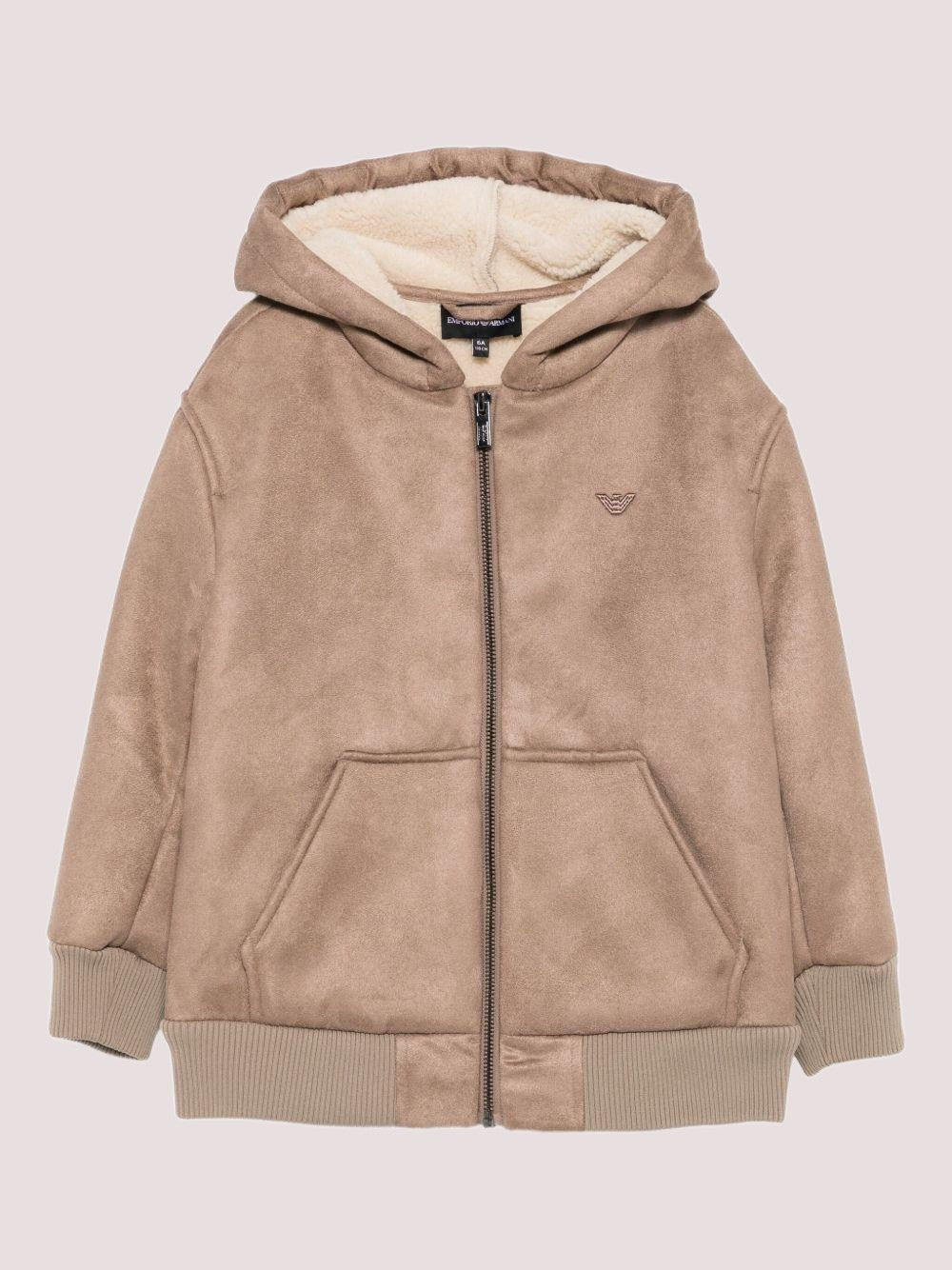 Blouson con zip e cappuccio effetto scamosciato EB000508 AF19524 /U6189 EMPORIO ARMANI 