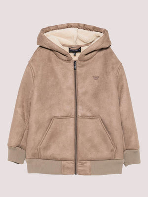 Blouson con zip e cappuccio effetto scamosciato EB000508 AF19524 /U6189 EMPORIO ARMANI 