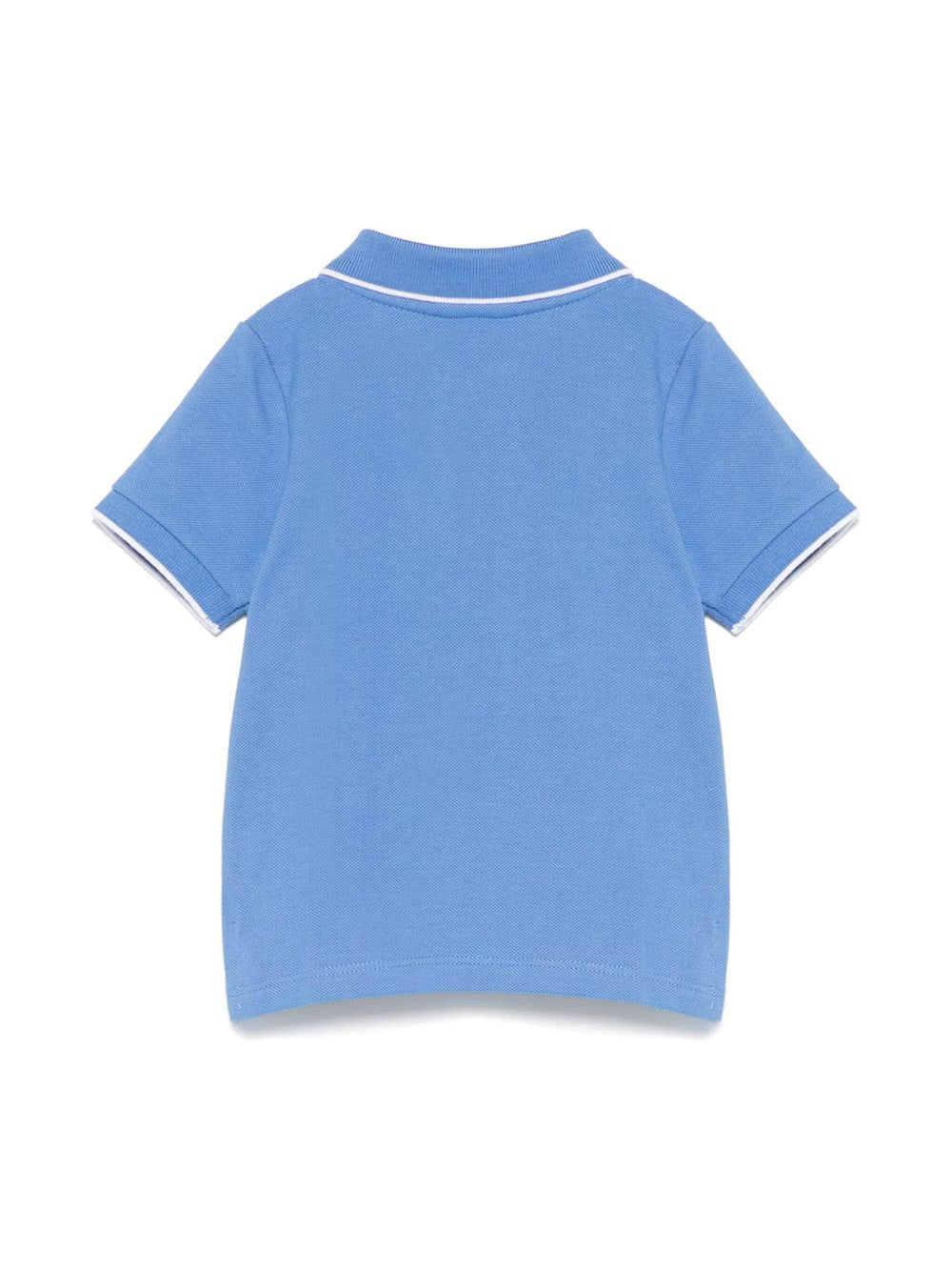 Polo azzurra a maniche corte per bambino in puro cotone