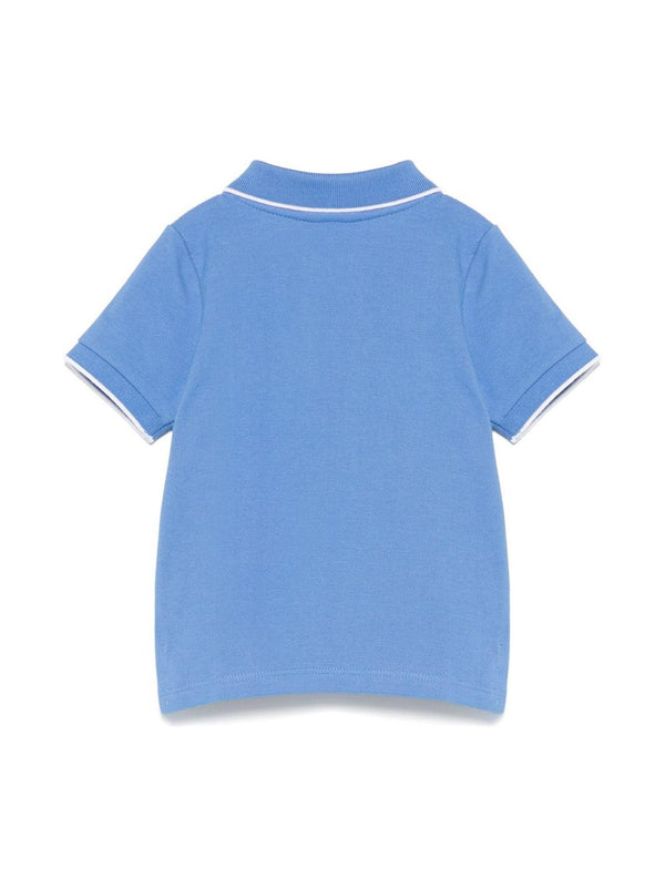 Polo azzurra a maniche corte per bambino in puro cotone