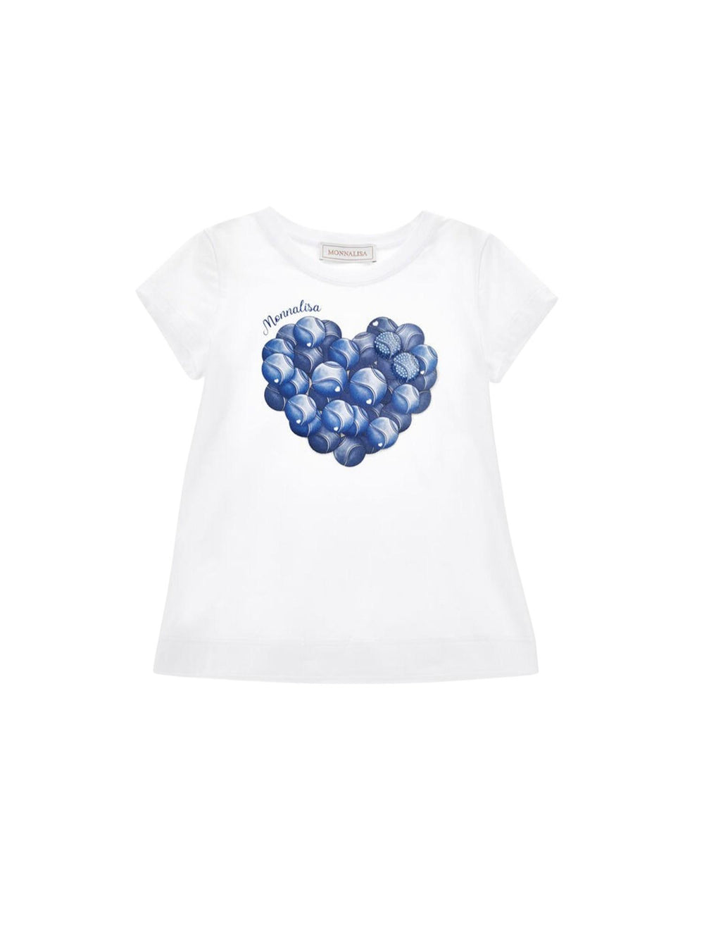 T-shirt bambina bianca con cuore di palline da tennis