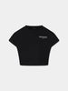 T-shirt bambina nera crop in cotone