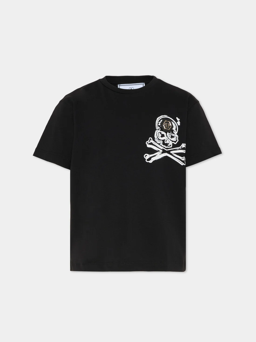 T-shirt con stampa e logo in mettallo S6PHJBTH045 /110 PHILIPP PLEIN JUNIOR 