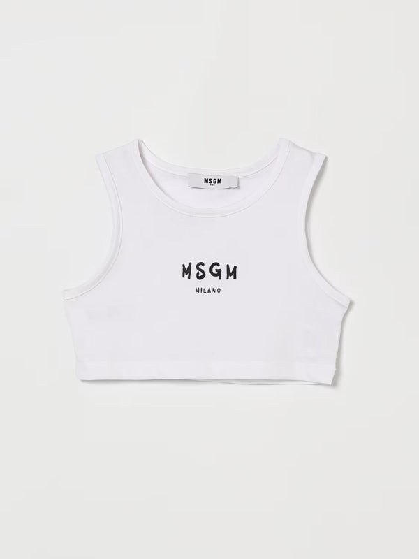 Top cropped con logo stampato S6MSJGTO011 /001 MSGM KIDS 