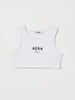 Top cropped con logo stampato