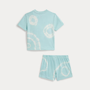 T-shirt e pantaloncini in cotone tie-dye con orso polo 320B14132 /001 POLO RALPH LAUREN 