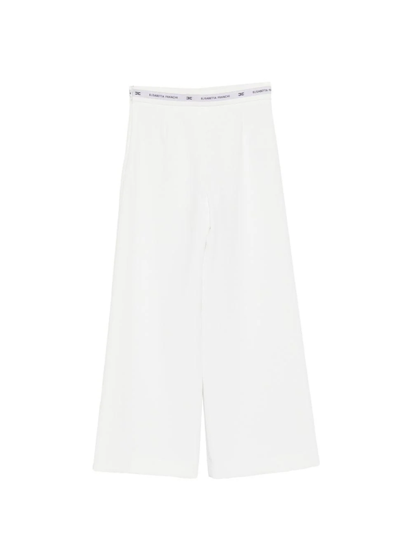 Pantalone  in crepe con nastro logato in vita EFPA314 GA022 /0195 ELISABETTA FRANCHI La Mia Bambina 