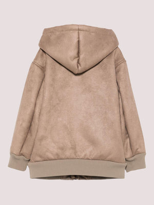 Blouson con zip e cappuccio effetto scamosciato EB000508 AF19524 /U6189 EMPORIO ARMANI 